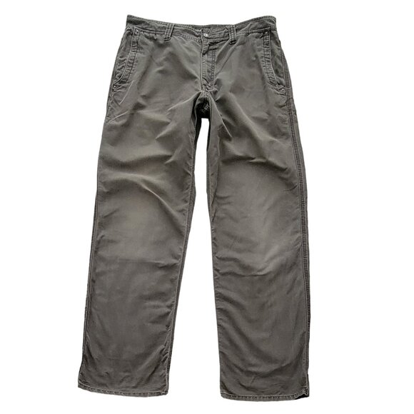 Eddie Bauer Army Green 100% Cotton Cargo Pants Men's Size 35 x 34 New - Picture 1 of 12